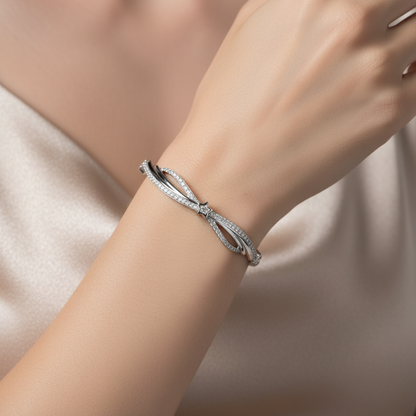 Starlight Ribbon Pave Rigid Bracelet