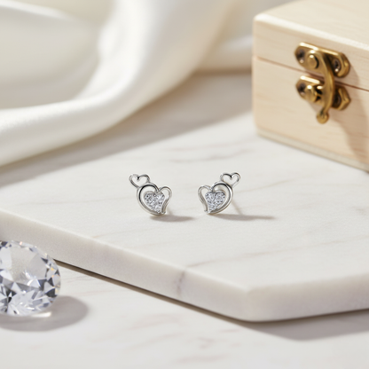Exquisite Layered Heart Studs