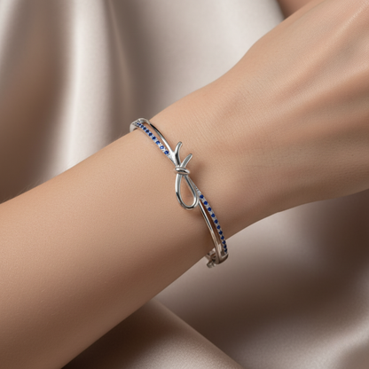 Sapphire Ribbon Rigid Bracelet