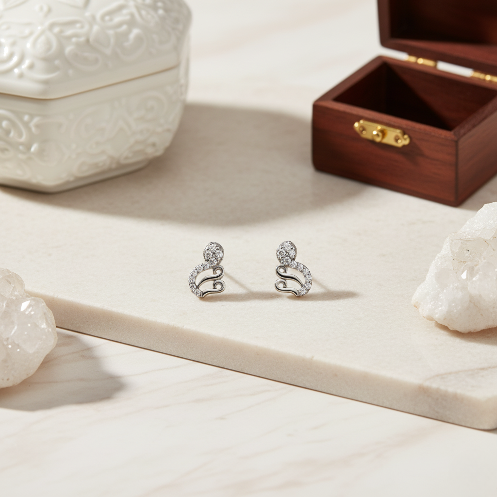 Whimsical Swirl Pave Studs